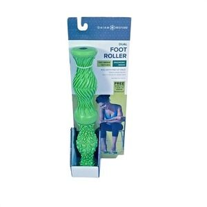 Gaiam Restore Dual Foot Roller Green Two Unique Textures‎ Ergonomic Design